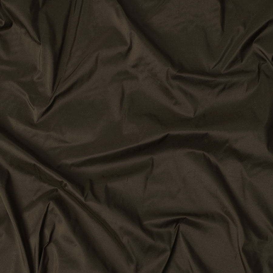 Dark Olive Plain Pure Raw Silk Fabric – Width 140 Cms, India-D22030