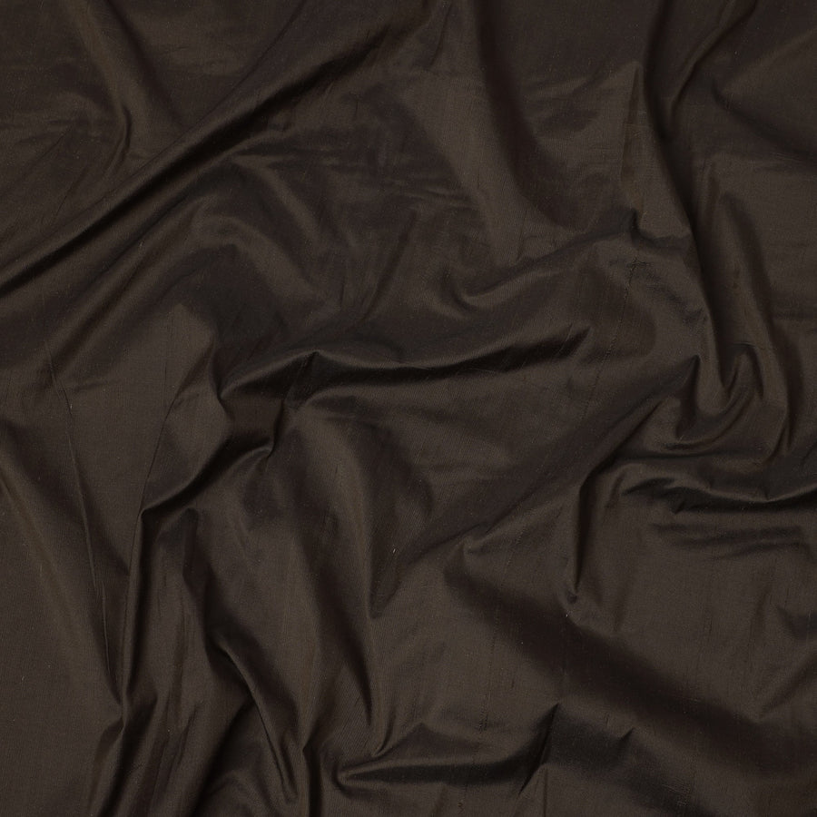 Deep Brown Plain Pure Raw Silk Fabric – Width 140 Cms, India-D22031