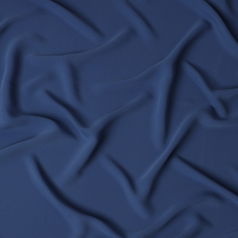 Deep Blue Plain Synthetic Stretchable Crepe Fabric – 140 cm Wide – Made in Indonesia-D22110
