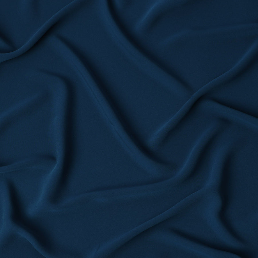 Petrol Blue Plain Synthetic Stretchable Crepe Fabric – 140 cm Wide – Made in Indonesia-D22119