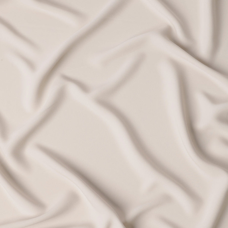 Cream Plain Synthetic Stretchable Crepe Fabric – 140 cm Wide – Made in Indonesia-D22124