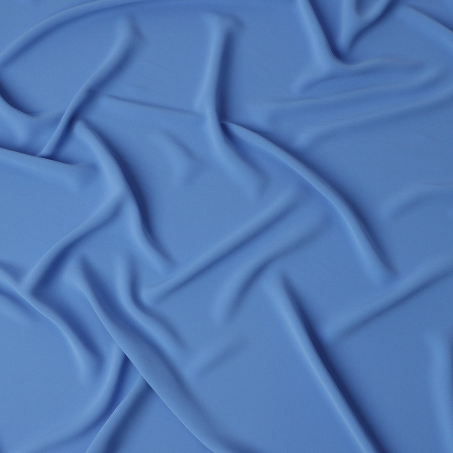 Baby Blue Plain Synthetic Stretchable Crepe Fabric – 140 cm Wide – Made in Indonesia-D22133