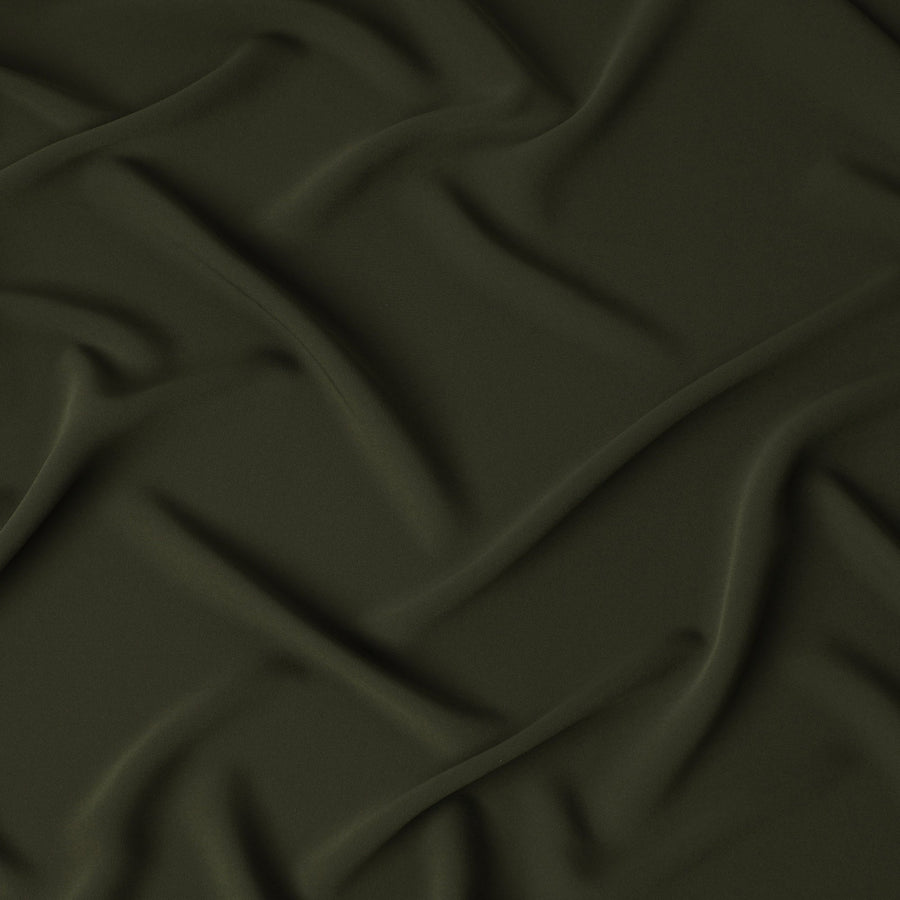 قماش كريب صناعي سادة قابل للتمدد باللون الأخضر الزيتوني - عرض 140 سم - صنع في إندونيسيا - D22135