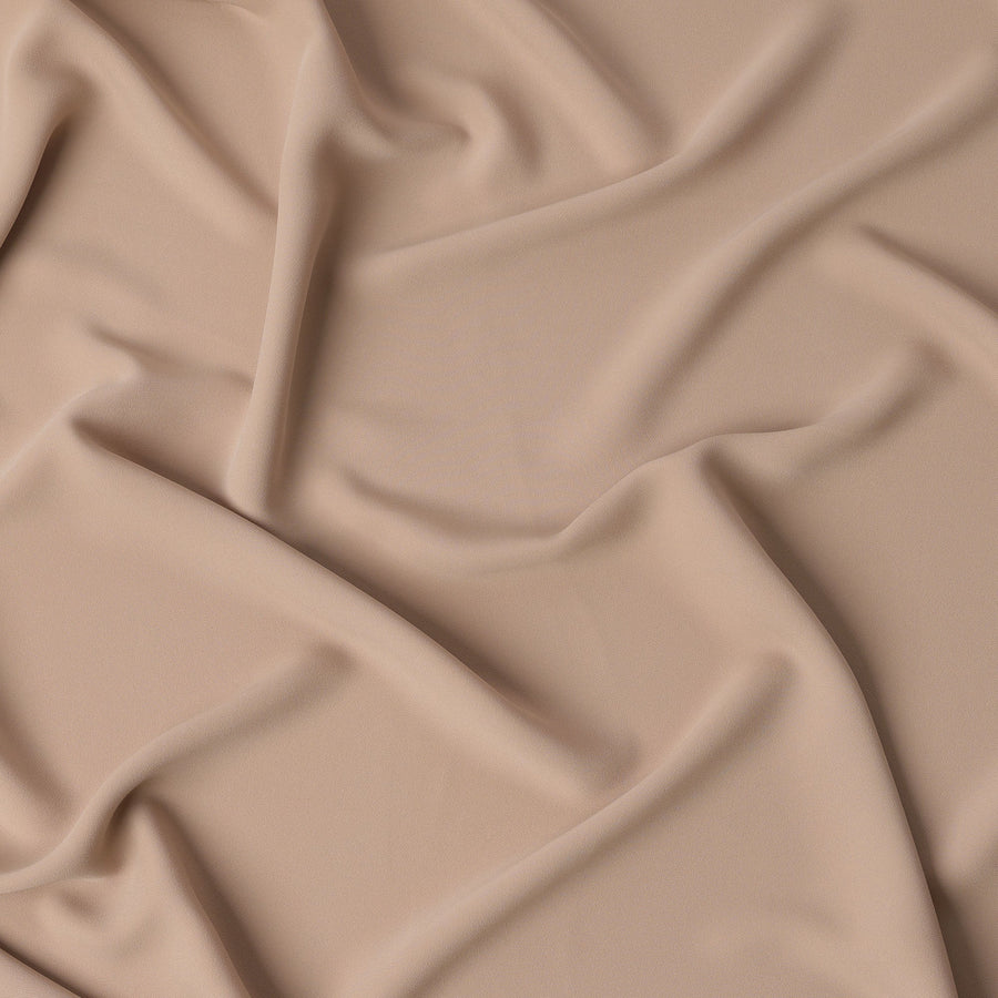 Beige Plain Synthetic Stretchable Crepe Fabric – 140 cm Wide – Made in Indonesia-D22136