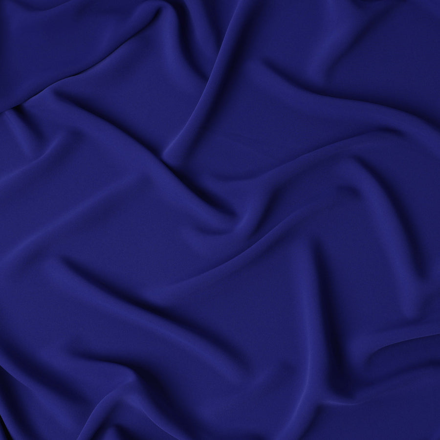 قماش كريب صناعي سادة قابل للتمدد باللون الأزرق الملكي - عرض 140 سم - صنع في إندونيسيا - D22137