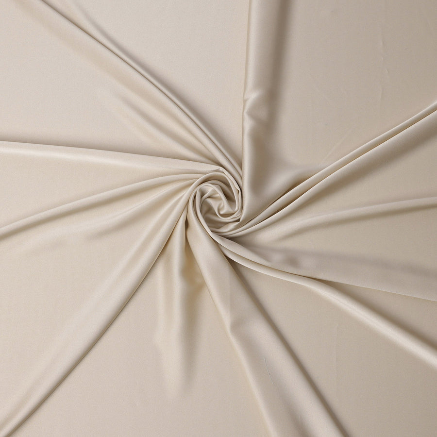 Light Gold Synthetic Crepe Satin Fabric – Smooth & Lustrous – 140cm Wide – Made in Japan-D22172