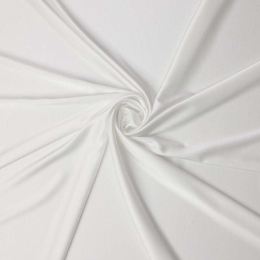 قماش كريب ساتان صناعي أبيض عاجي - ناعم ولامع - عرض 140 سم - صنع في اليابان - D22176