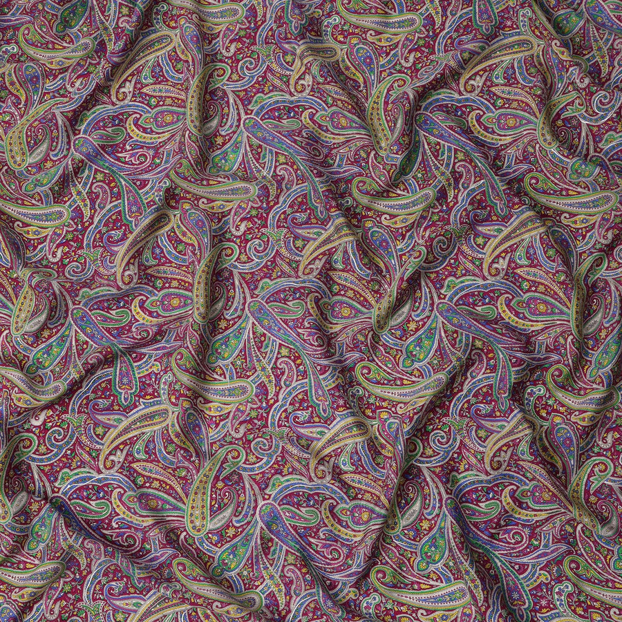 Regal Maroon Synthetic Crepe Fabric – 110 Cms, India-D22228