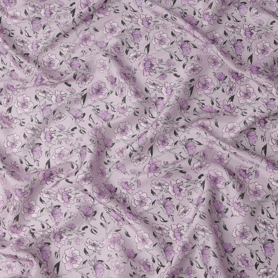 Lavender Bliss Viscose Modal Satin Fabric – 110 Cms, India-D22232