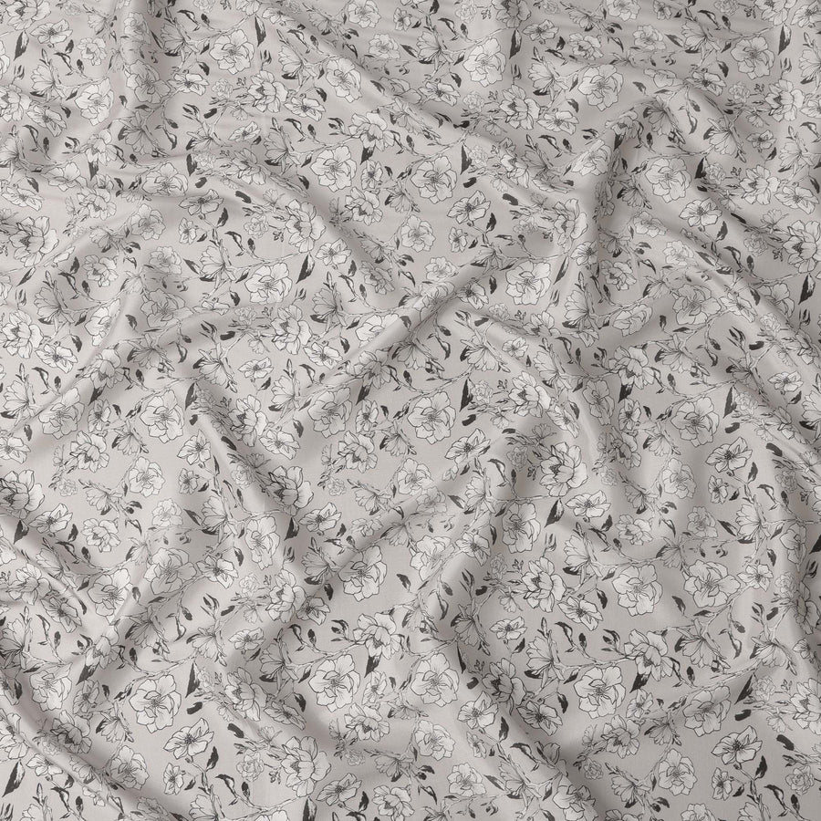 قماش ساتان مودال فيسكوز عاجي كلاسيكي - 110 سم، الهند - D22233