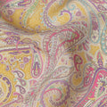 Mustard Multicolor Paisley Viscose Digital Printed Fabric – 110 cm, Made in India-D22246