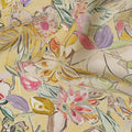 قماش فيسكوز أصفر متعدد الألوان مطبوع رقميًا - 110 سم، صنع في الهند - D22250