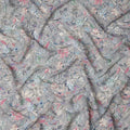 Grey Multicolor Floral Viscose Digital Printed Fabric – 110 cm, Made in India-D22251