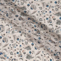 Off-White Blue Floral Viscose Digital Printed Fabric – 110 cm, Made in India-D22252
