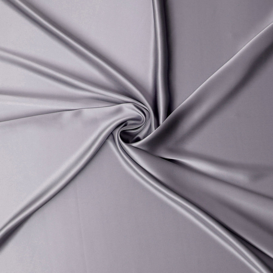 قماش ساتان حريري خالص رمادي سادة - 110 سم - D22265