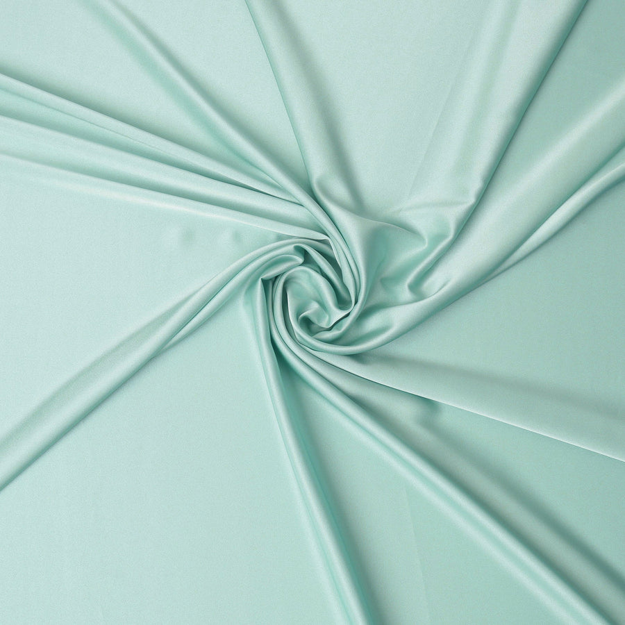 قماش ساتان حريري خالص بلون أزرق نعناعي سادة - 110 سم - D22269