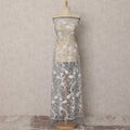 Grey Embroidered Nylon Tulle Fabric with Sequins – 135 Cms Wide, 3.5 Mtrs, Made in India-D22340