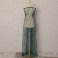 Emerald Green Embroidered Nylon Tulle Fabric with Sequin Work – 135 Cms Wide, 3.5 Mtrs, China-D22348