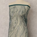 Emerald Green Embroidered Nylon Tulle Fabric with Sequin Work – 135 Cms Wide, 3.5 Mtrs, China-D22348