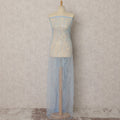 Sky Blue Embroidered Nylon Tulle Fabric with Sequin Work – 135 Cms Wide, 3.5 Mtrs, China-D22349