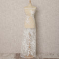 White Floral Embroidered Nylon Tulle Fabric – 135 Cms Wide, 3.5 Mtrs, Turkey-D22352