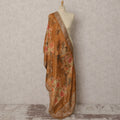 Warm Caramel Floral & Geometric Synthetic Brocade Dupatta, Embellished Ethnic Stole, 225X80 CMS, India-D22362