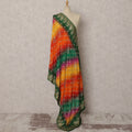Green Multicolor Bandhani & Embroidered Premium Chiffon Dupatta, Festive Ethnic Stole, 230X85 CMS, India-D22373