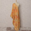 Mustard Yellow & Multicolor Floral Woven Synthetic Brocade Dupatta, Elegant Ethnic Stole, 220X80 CMS, India-D22391