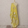 Yellow Brocade Floral Woven Dupatta, 225X80 CMS, India-D22404