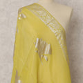 Yellow Brocade Floral Woven Dupatta, 225X80 CMS, India-D22404