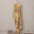 Yellow Floral Printed Synthetic Brocade Dupatta, 220X80 Cms, India-D22412