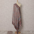 Brown Multicolor Paisley Woven Cotton Silk Dupatta, 240X95 Cms, India-D22423