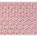 قماش فوال قطني مطرز بزهور وردية فاتحة، تطريز كامل، عرض 110 سم، صنع في الهند - D22583