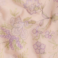 قماش فوال قطني مطرز بزهرة الخوخ واللافندر، بنمط خيوط معقدة، عرض 110 سم، صنع في الهند - D22586