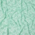 Mint Green Leaf Motif Embroidery Cotton Voile Fabric, All-Over Thread Work Design, 110 Cms Width, Made in India-D22588
