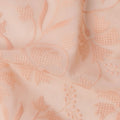 Peach Leaf Motif Embroidery Cotton Voile Fabric, Tone-on-Tone Thread Work Design, 110 Cms Width, Made in India-D22589