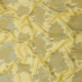 قماش شيفون حريري بتصميم زهور معدنية بلون أصفر ليموني، عرض 110 سم، صنع في كوريا الجنوبية - D22627