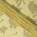 قماش شيفون حريري بتصميم زهور معدنية بلون أصفر ليموني، عرض 110 سم، صنع في كوريا الجنوبية - D22627