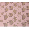 قماش شيفون حريري بتصميم لوريكس معدني مزهر باللون الوردي الفاتح، عرض 110 سم، صنع في كوريا الجنوبية - D22628