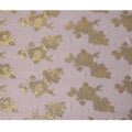 Dusty Lavender Floral Metallic Lurex Rose Design Silk Chiffon Fabric, 110 Cms Width, Made in South Korea-D22636