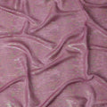 قماش شيفون حريري بتصميم خطي معدني لامع بلون وردي بنفسجي، عرض 110 سم، صنع في كوريا الجنوبية - D22641