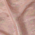 قماش شيفون حريري بتصميم خطي معدني لامع بلون الخوخ الوردي، عرض 110 سم، صنع في كوريا الجنوبية - D22643