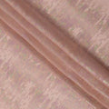 قماش شيفون حريري بتصميم خطي معدني لامع بلون الخوخ الوردي، عرض 110 سم، صنع في كوريا الجنوبية - D22643