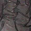Jet Black Iridescent Linear Metallic Lurex Design Silk Chiffon Fabric, 110 Cms Width, Made in South Korea-D22644