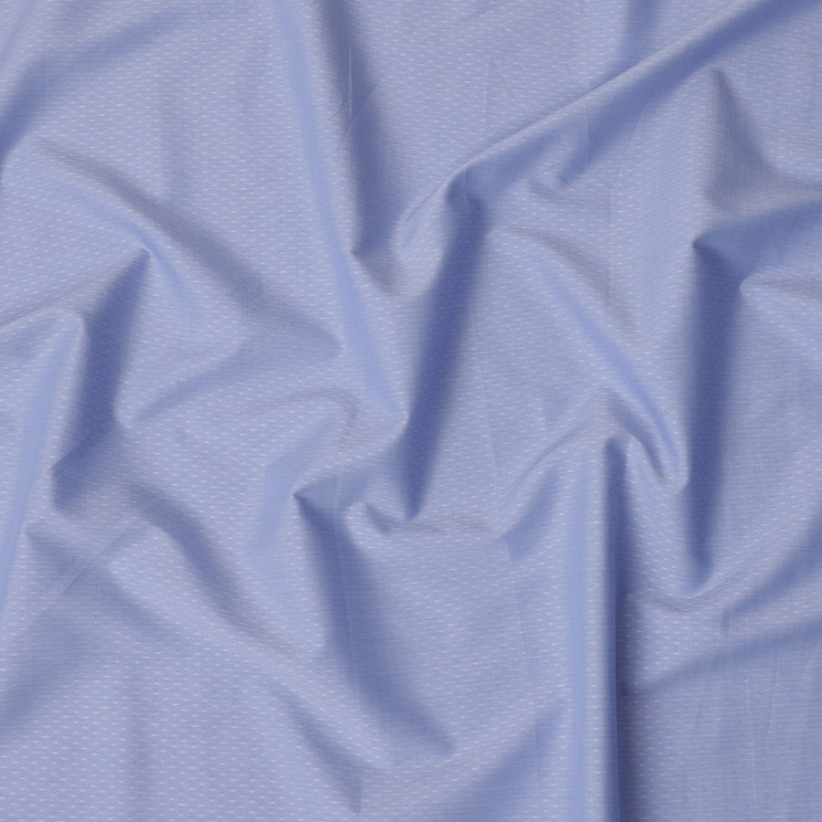 Light Blue Dobby Textured Cotton Blend Shirting Fabric, Width 140 Cms, Made in Japan-D22778