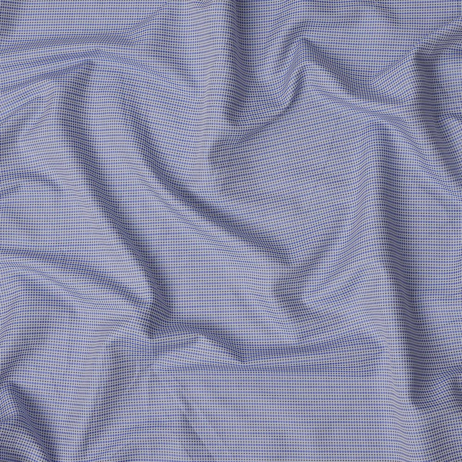 قماش قميص من مزيج القطن بنقشة مربعات صغيرة باللونين الأزرق والأبيض، عرض 140 سم، صنع في اليابان - D22780