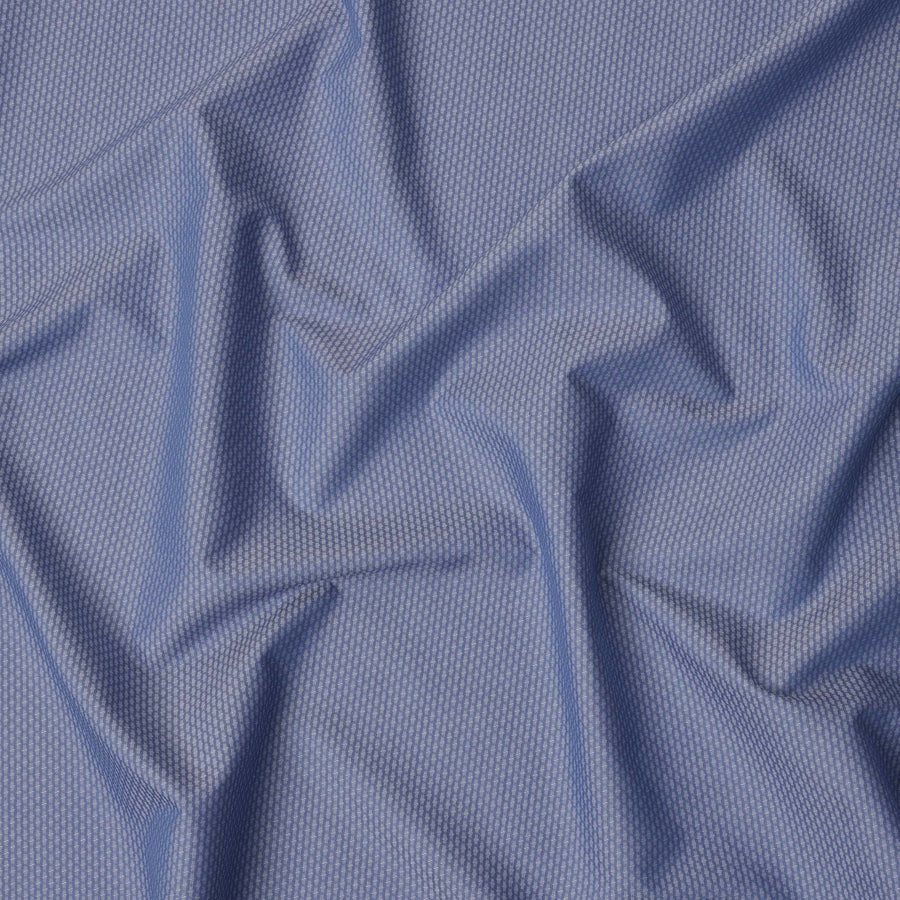 قماش قميص من مزيج القطن المزخرف بنقاط بيضاوية باللونين الأزرق والرمادي، عرض 140 سم، صنع في اليابان - D22783