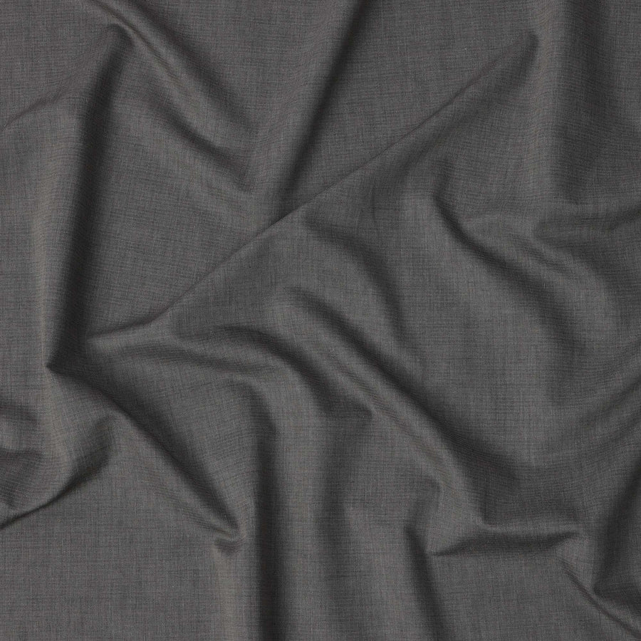 قماش قميص من مزيج القطن بنمط متعرج رمادي فحمي، عرض 140 سم، صنع في اليابان - D22791