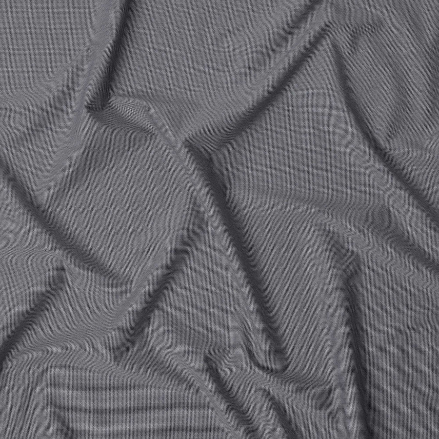 Steel Grey Micro Checkered Cotton Blend Shirting Fabric, Width 140 Cms, Made in Japan-D22792