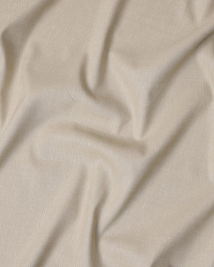 قماش كتان خالص سادة بلون بيج، بدون طباعة أو تصميم، عرض 150 سم، صنع في الهند - D22894